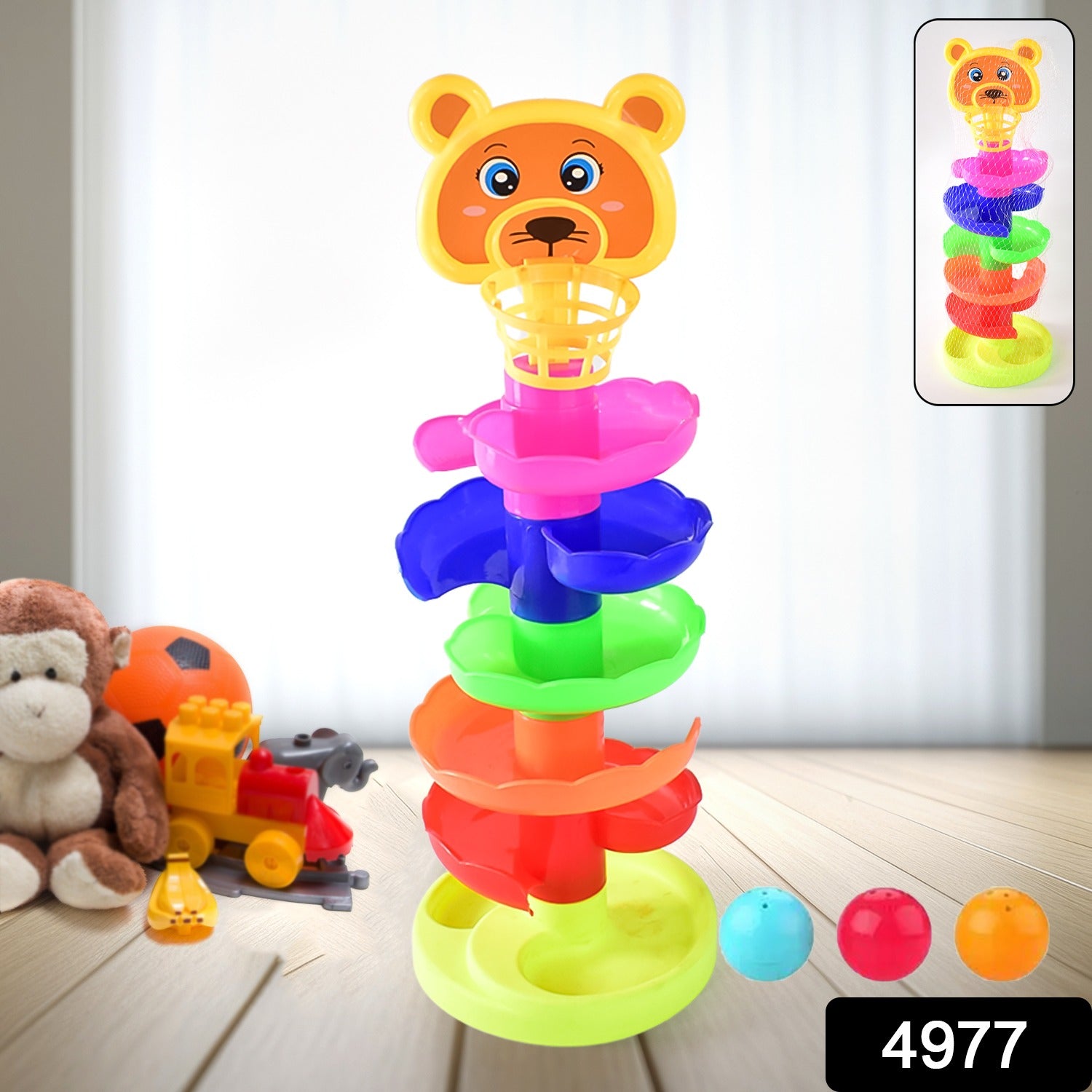 5 Layer Ball Drop And Roll Swirling Tower Educational Toy (1 Pc) 5 Layer Ball Drop And Roll Swirling Tower Educational Toy (1 Pc)